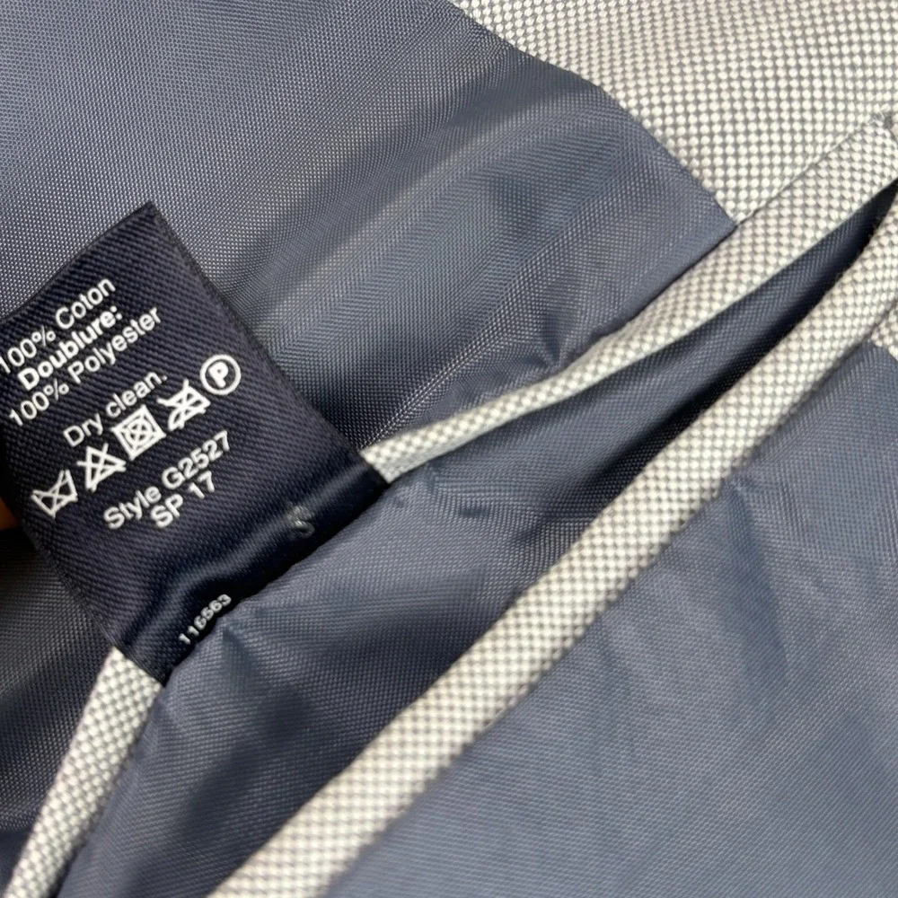J. Crew Thompson Nailhead Gray Cotton Suit Mens 36S 31x30